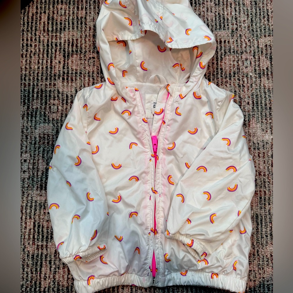 Baby girls GAP jacket 18-24 months. White with rainbows